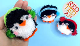 How to make Pom Pom Penguin DIY - Easy Penguin Ornaments