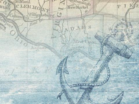 Vintage map with anchor image