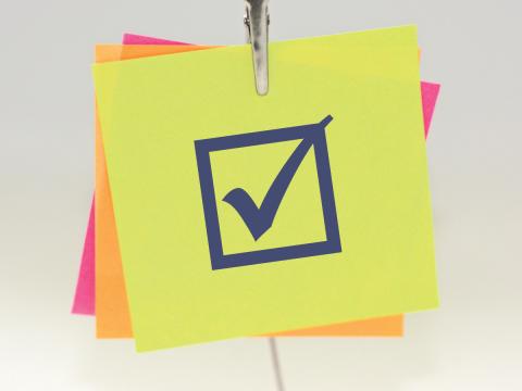 sticky note with checked box