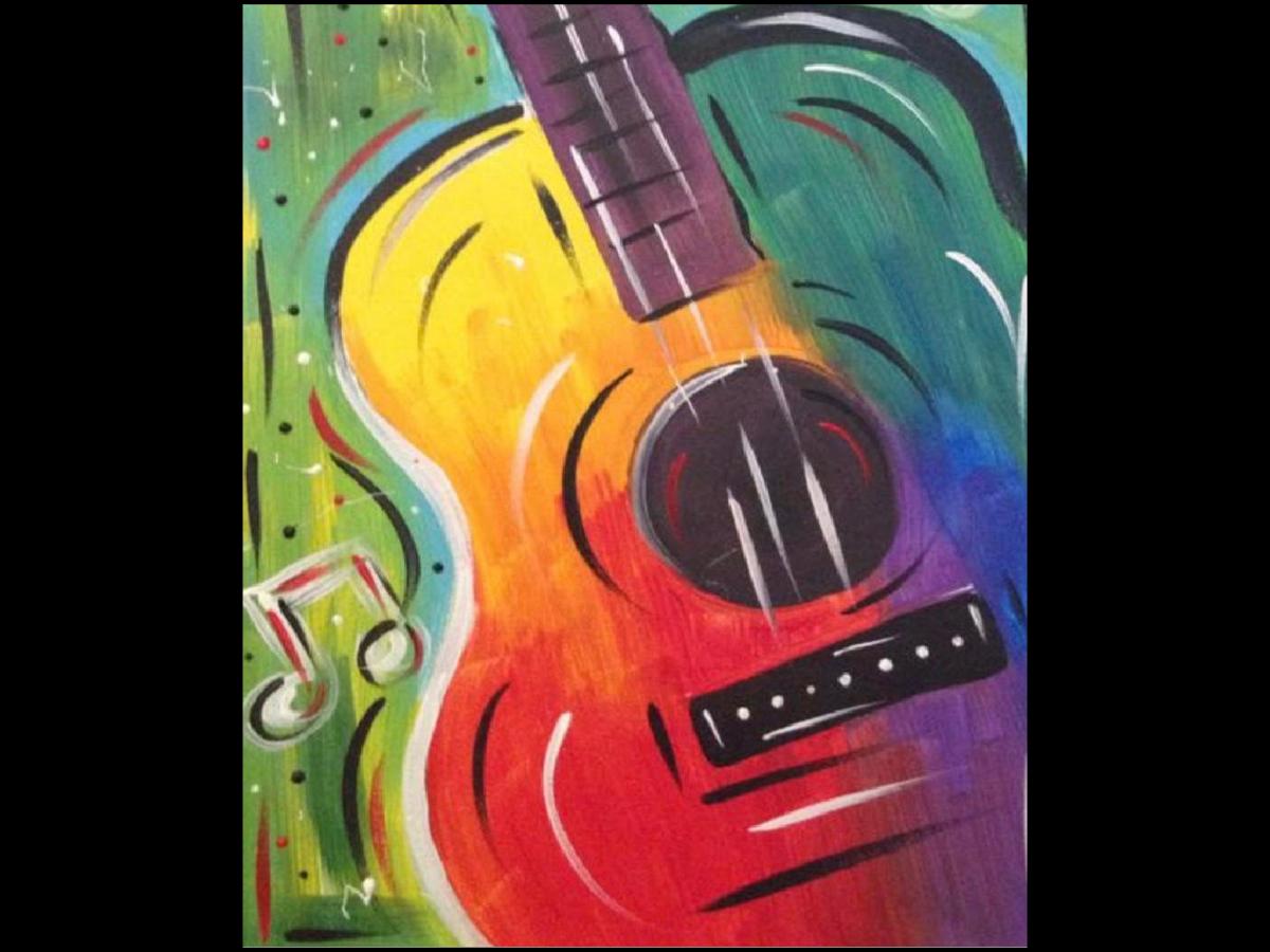 Painting of guitar.